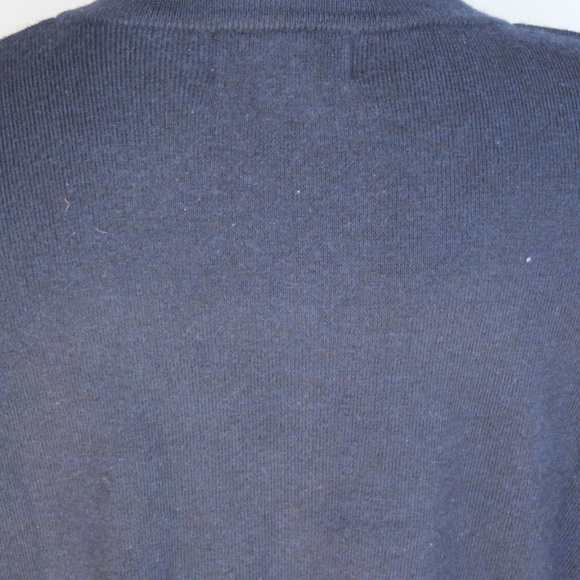 Straight Down 100% Wool 1/2 Zip Sweater, Navy, L - Picture 3 of 7